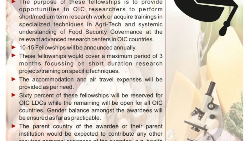 COMSTECH & IOFS announced the Fellowships for Research and Training in Food Security