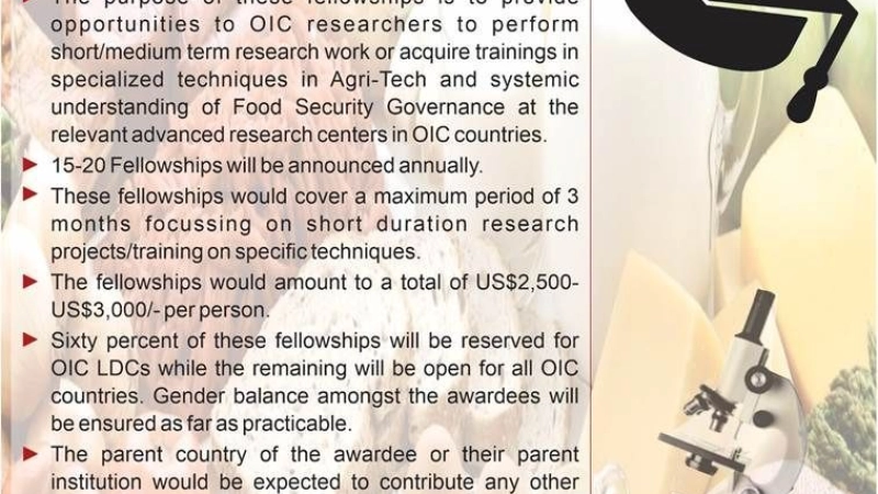 COMSTECH & IOFS announced the Fellowships for Research and Training in Food Security