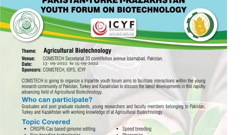 PAKISTAN-TURKEY-KAZAKHSTAN YOUTH FORUM ON BIOTECHNOLOGY (Hybrid Event)